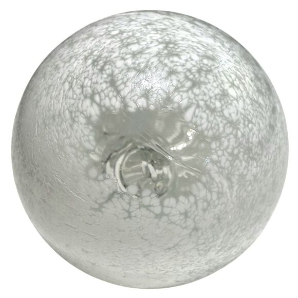 Heavy Blown Glass Ornament Frosted Snowflakes Handcrafted Bauble Witch Ball 13oz - Picture 4 of 10